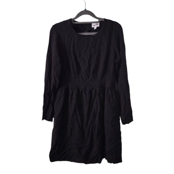 Frank + Oak Black Dress Womens Medium Long Sleeve Pockets Viscose - Picture 1 of 6